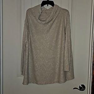 Umgee Large Cowl Neck Top Taupe